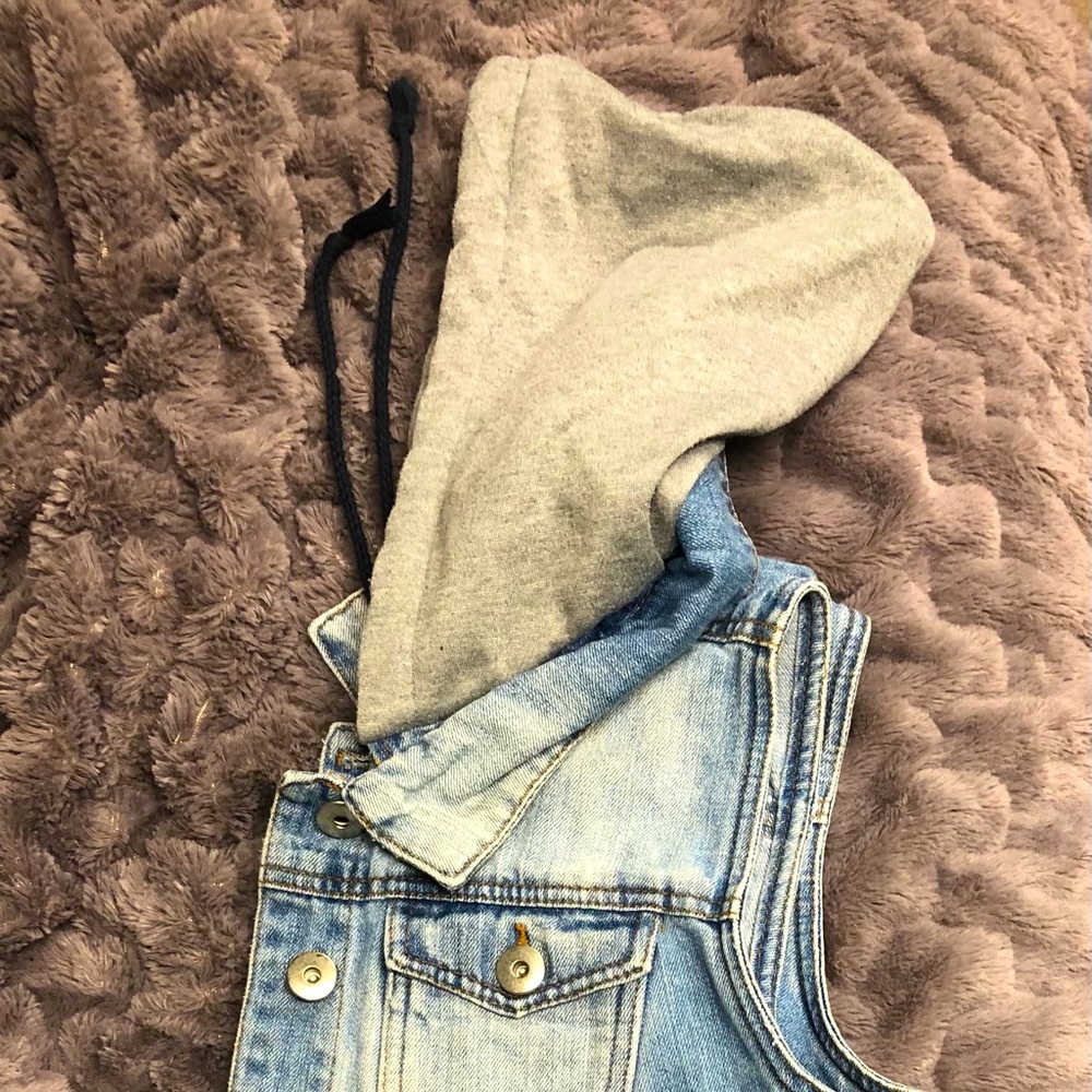 Cato Denim Vest With Grey Hood